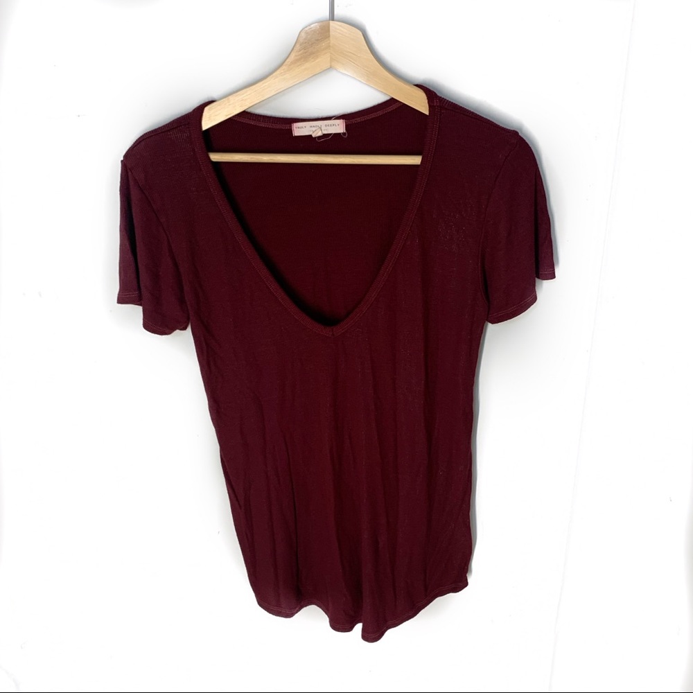 Truly Madly Deeply V Neck Curve Top